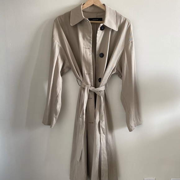Zara Flowy Trench Coat - Picture 7 of 8